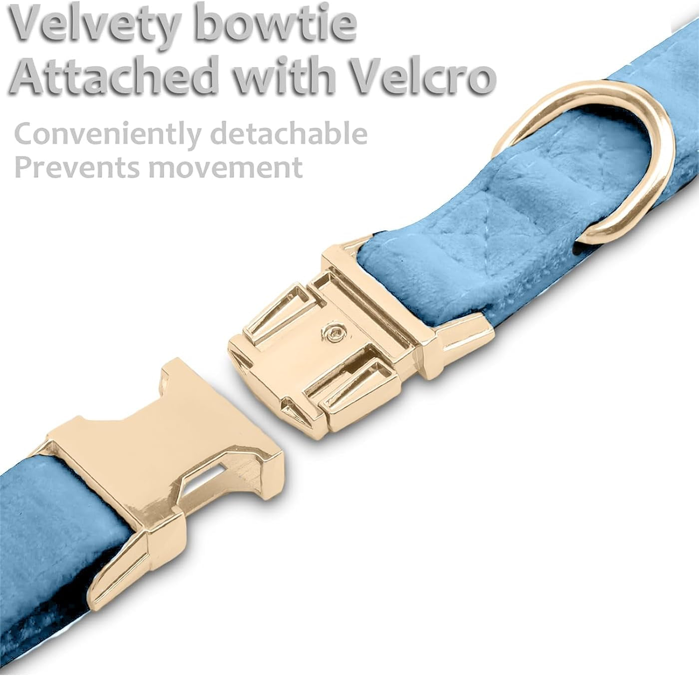 Dog Collars with Bow,Velvet Puppy Collar with Zinc Alloy Safety Buckle, Adjustable Soft Dog Bow Tie Collar, Detachable Breakaway Dog Collar with Metal D-Ring for Small Medium Large Dogs