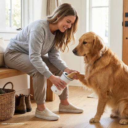 Electric Dog Paw Cleaner and Massager, Portable USB Rechargeable Paw Washing Cup, Automatic Foot Cleaning Machine for Small Dogs