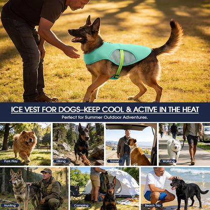 Dog Cooling Vest for Dogs, Soft Evaporative Cooling Shirt with Leash Ring | 3-Layer Cooling Fabric Helps Keep Dogs Cool and Comfortable in Summer Heat; Reflective, Adjustable Fit with Metal D-Ring.