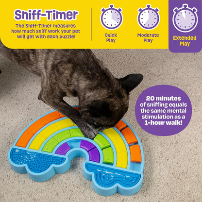 Calming Rainbow Treat Puzzle & Lick Mats - Interactive Dog Toys, Puppy Toys for Boredom, Cat Puzzle Feeder, Mental Stimulation for Dogs, Dog Treat Activity, Brain Games for Dogs and Cats